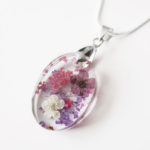 pendentif lilas résine bijou fleurs cadeau nature collier végétal bijou floral femme