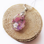 pendentif lilas résine bijou fleurs cadeau nature collier végétal bijou floral femme