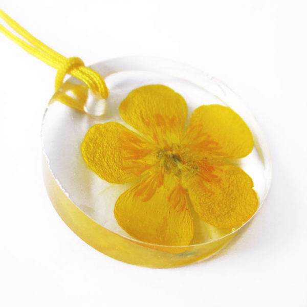 Pendentif Bouton d'Or - Bijou Fleur naturelle - Lanaflore