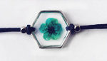 bracelet bleu inclusion resine fleur bijou