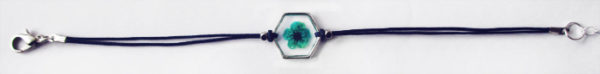 bracelet bleu inclusion resine fleur bijou