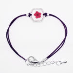 bracelet violet inclusion resine fleur bijou