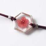bracelet mika prune inclusion resine fleur bijou