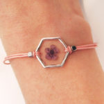 bracelet rose inclusion resine fleur bijou