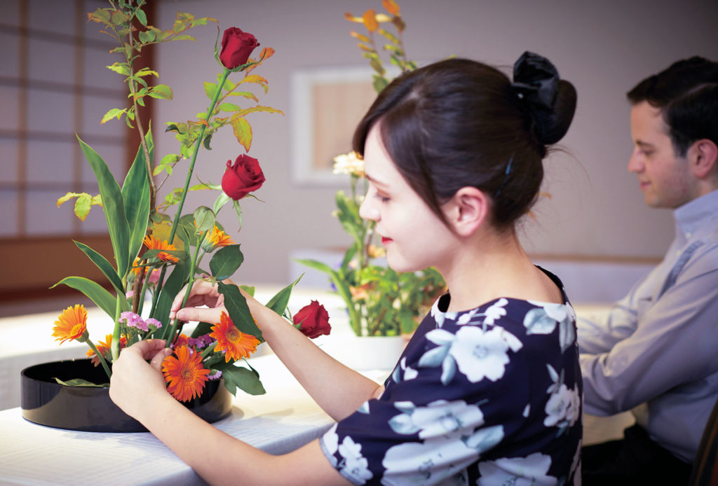 ikebana art floral japonais bijou fleur nature résine