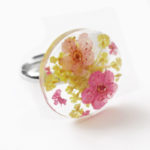 bijou bague yumi art floral cadeau femme fleurs résine inclusion