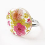 bijou bague yumi art floral cadeau femme fleurs résine inclusion