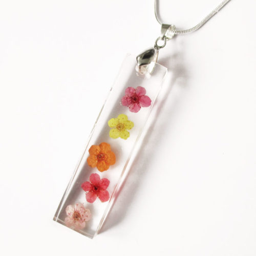 pendentif-sweet candy arc-en-ciel-collier nature bijou résine cadeau femme pendentif fleur bijou floral
