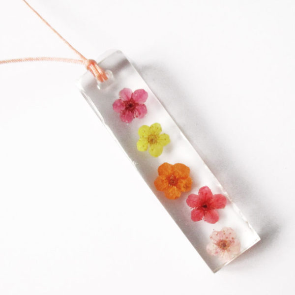 pendentif-sweet candy arc-en-ciel-collier nature bijou résine cadeau femme pendentif fleur bijou floral