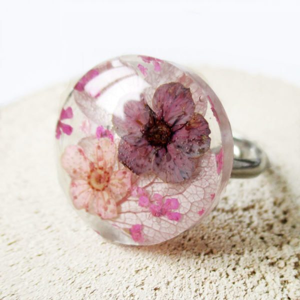 bague rosée d'été-bijou-végétal-resine-fleur-personnalisable-bijou-floral-cadeau-nature-femme