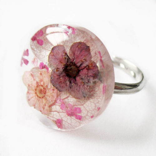 bague rosée d'été-bijou-végétal-resine-fleur-personnalisable-bijou-floral-cadeau-nature-femme