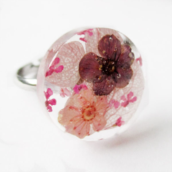 bague rosée d'été-bijou-végétal-resine-fleur-personnalisable-bijou-floral-cadeau-nature-femme