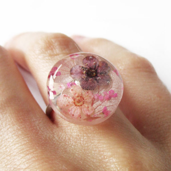 bague rosée d'été-bijou-végétal-resine-fleur-personnalisable-bijou-floral-cadeau-nature-femme