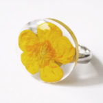 bague bouton d'or bijou rose résine fleur personnalisable-bijou-floral-cadeau-nature-femme bijoux nature