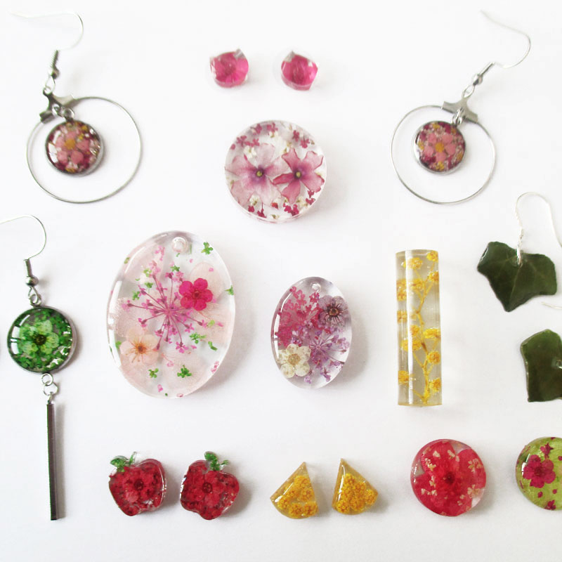 la mode tendance fleurs bijoux nature résine fleurs naturelles