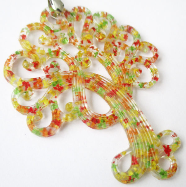 pendentif arbre de vie collier nature résine d'inclusion bijoux végétal fleurs naturelles cadeau floral collier feuilles femme argent sterling 925