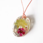 pendentif-savannah-fleur rose collier végétal résine d'inclusion bijoux nature fleurs naturelles cadeau floral femme argent sterling 925