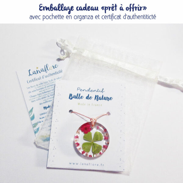 emballage-cadeau bijou floral en résine d'inclusion et fleurs naturelles