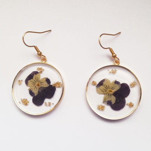 Boucles d'oreilles Pensée